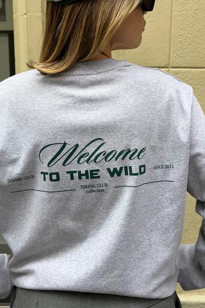 Лонгслив базовый оверсайз с принтом "Welcome to the wild"