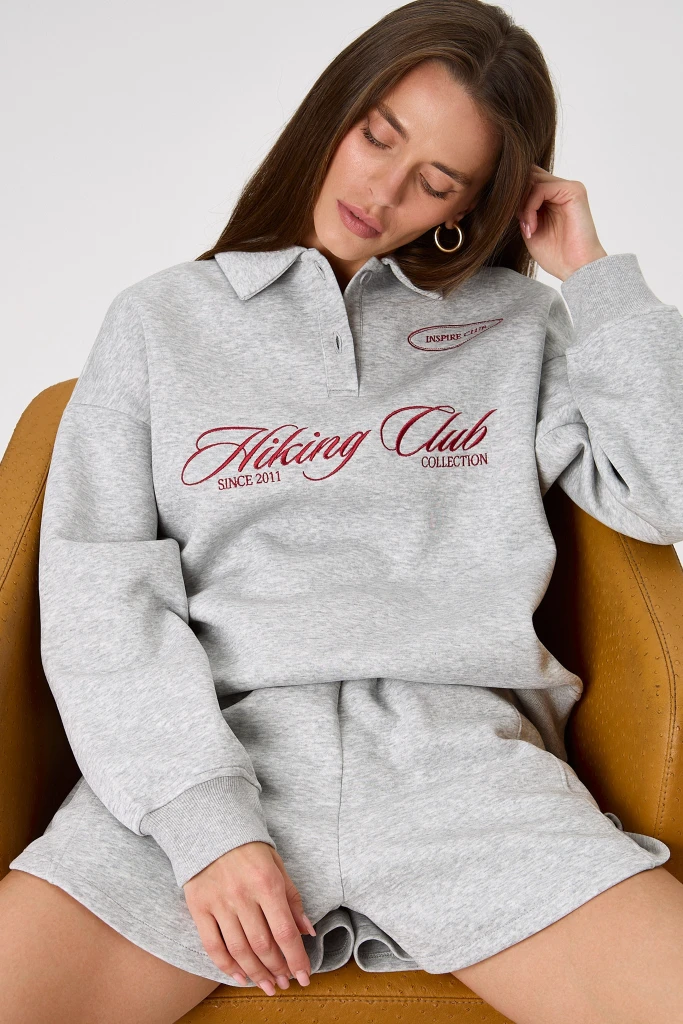 Шорты клубные из хлопка в цвете серый меланж