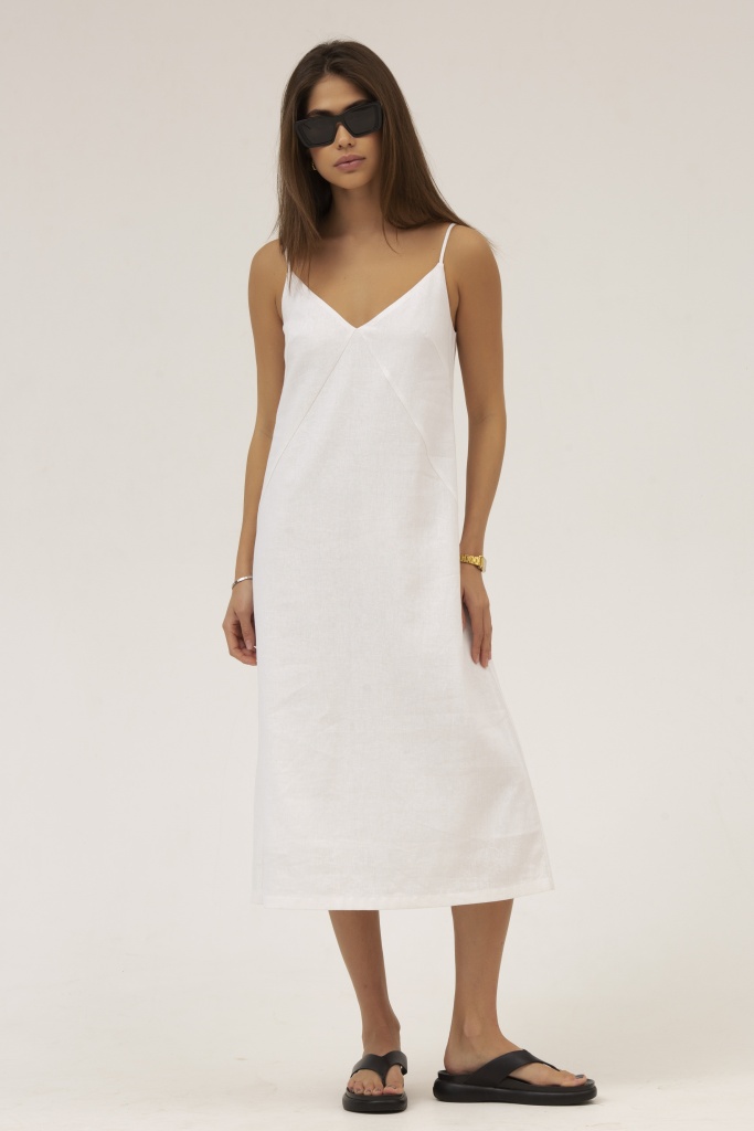 INSPIRE Платье-комбинация изо льна (белый)