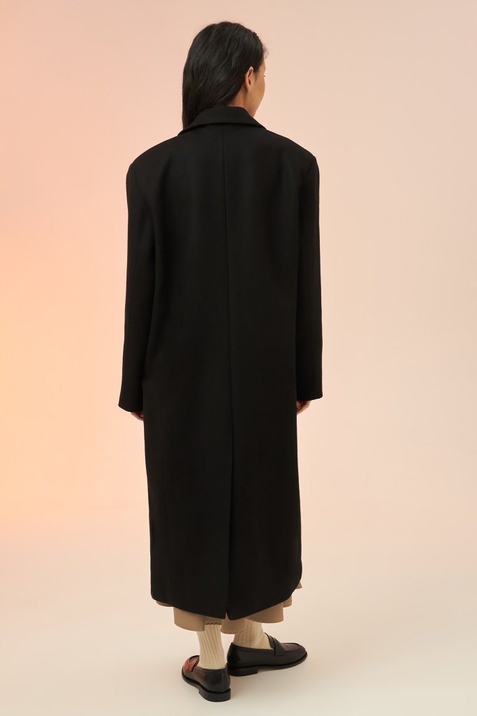 INSPIRE Пальто однобортное прямого кроя (черный)