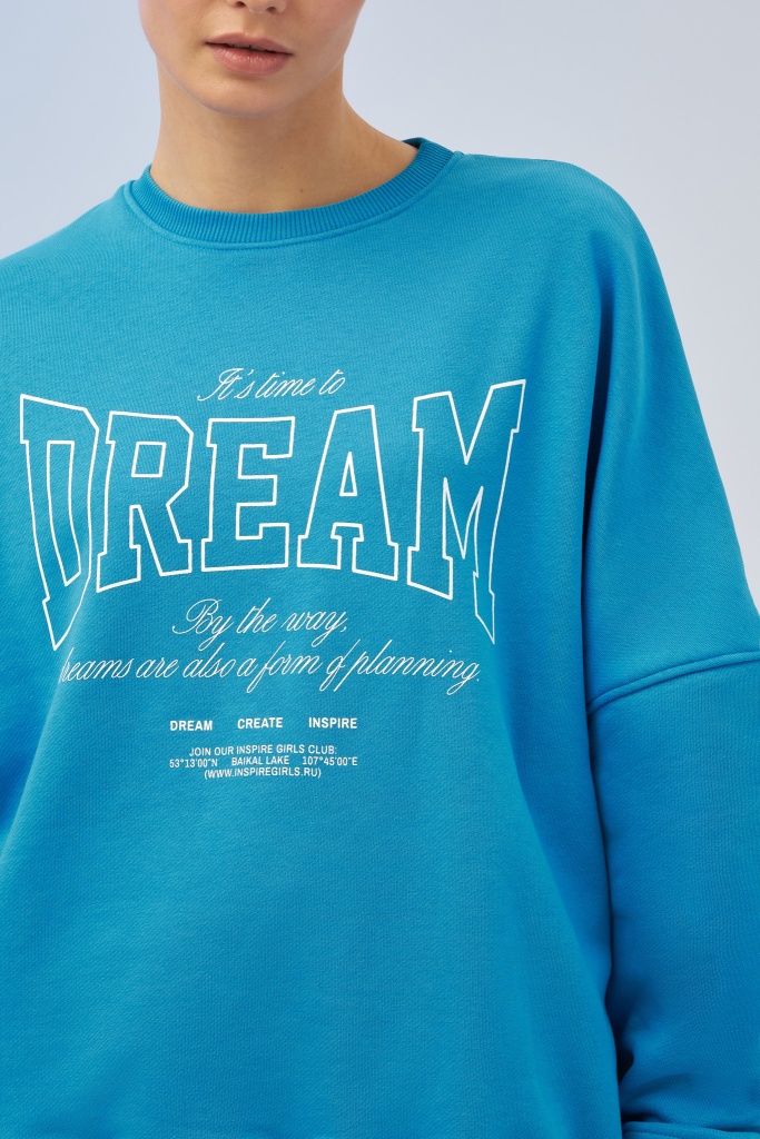 INSPIRE Свитшот с принтом "Dream" (синий)