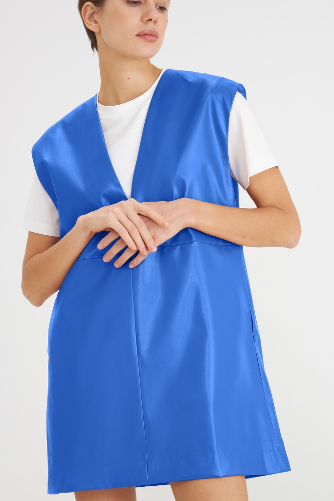 INSPIRE Платье из эко-кожи (синий)