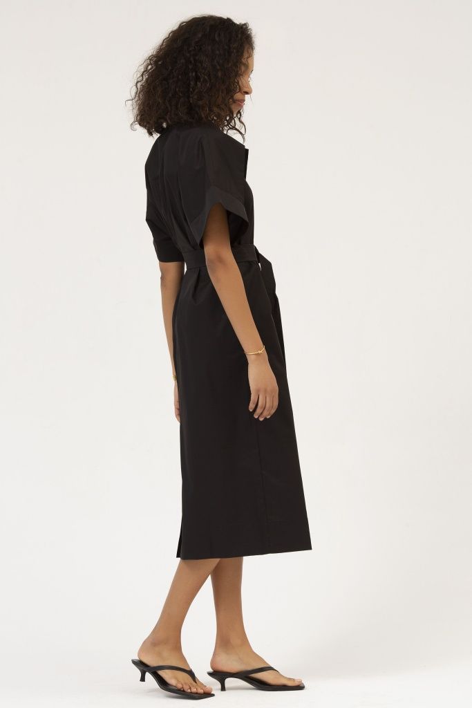 INSPIRE Платье-сафари с объемными плечами (черный)