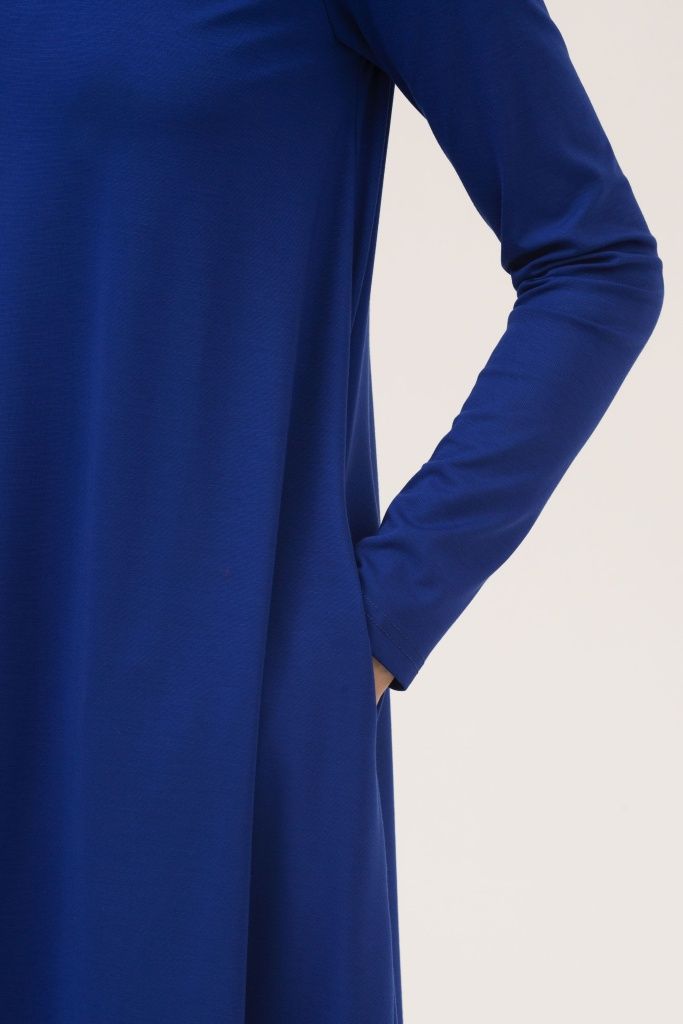 INSPIRE Платье-миди А-силуэта с длинным рукавом (синий)