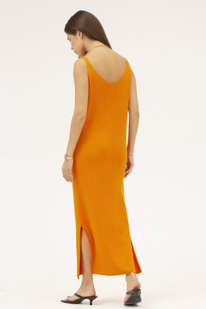 INSPIRE Платье вязаное на бретелях (оранжевый)