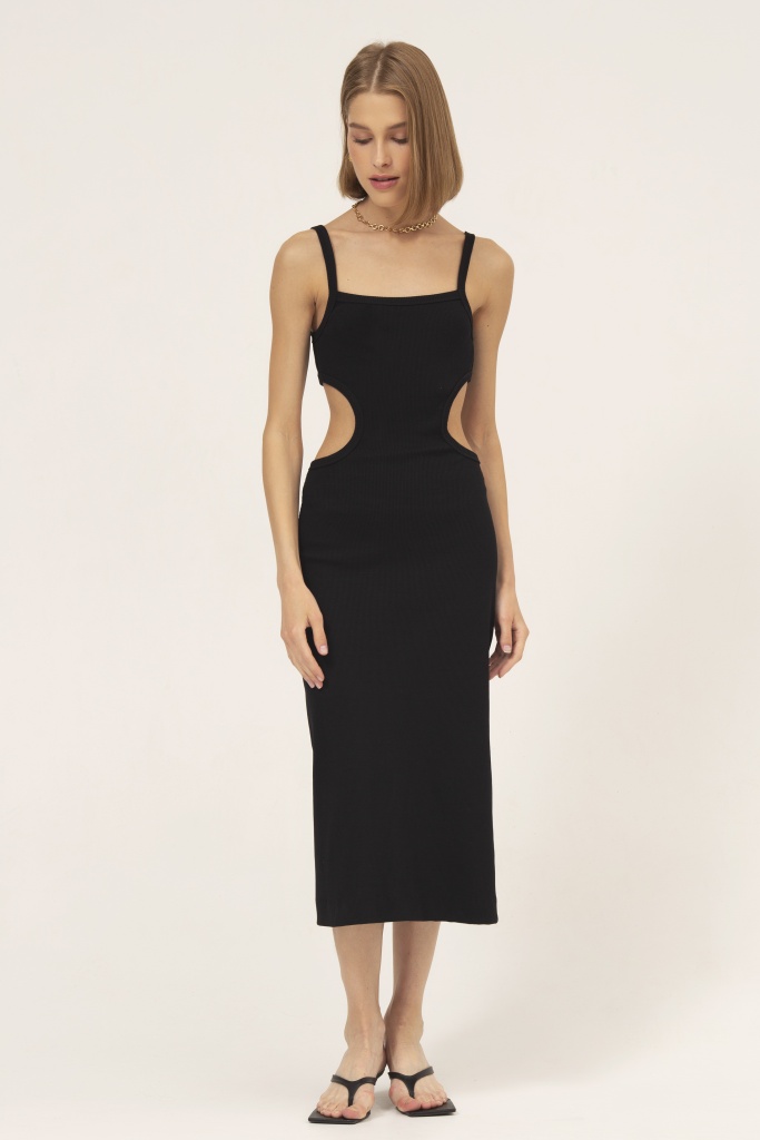 INSPIRE Платье-лапша с вырезом на спине (черный)