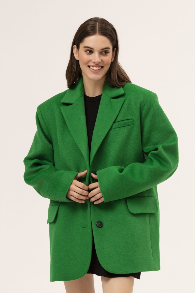 INSPIRE Пальто укороченное прямого кроя (зеленый)