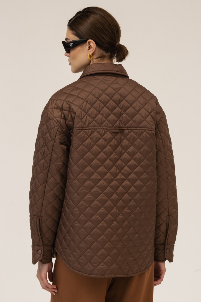 INSPIRE Куртка-рубашка стеганая с поясом (шоколадный)