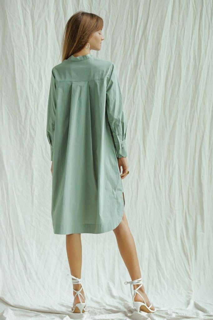 INSPIRE Платье-рубашка с V-вырезом (зеленый)