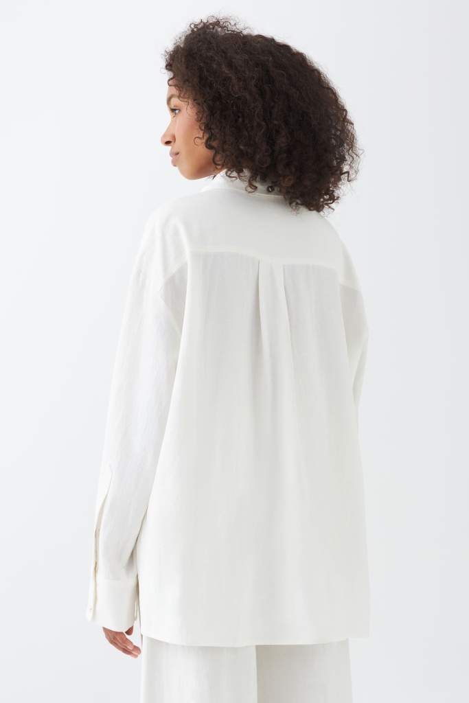 INSPIRE Рубашка льняная оверсайз (белый)