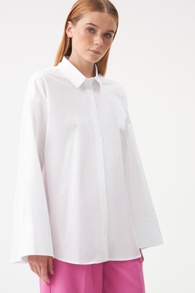INSPIRE Рубашка базовая со свободным рукавом (белый)