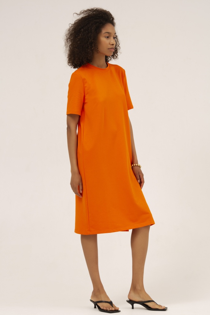 INSPIRE Платье-футболка длины миди (оранжевый)