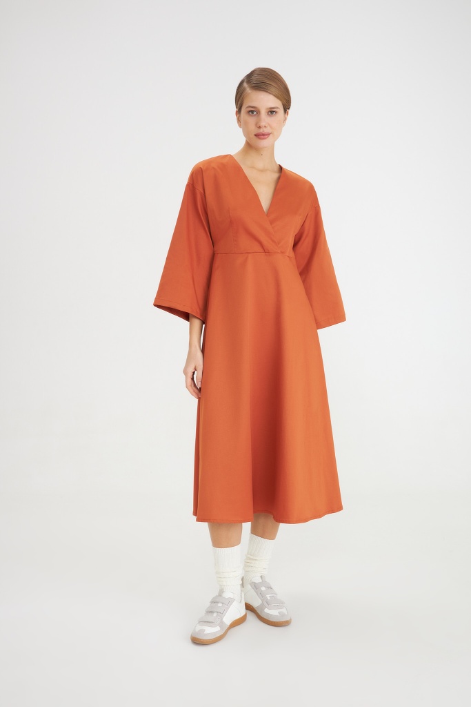 INSPIRE Платье-кимоно удлиненное (карамельный)