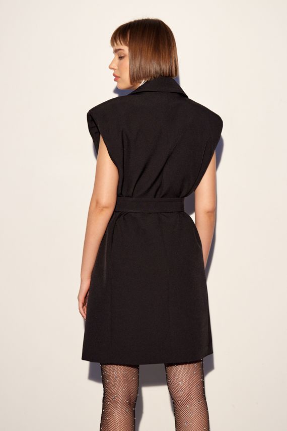 INSPIRE Платье-жилет с поясом (черный)