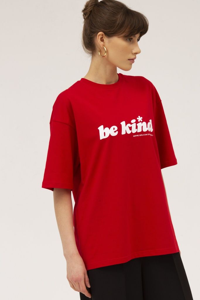 INSPIRE Футболка оверсайз "Be kind" (красный)