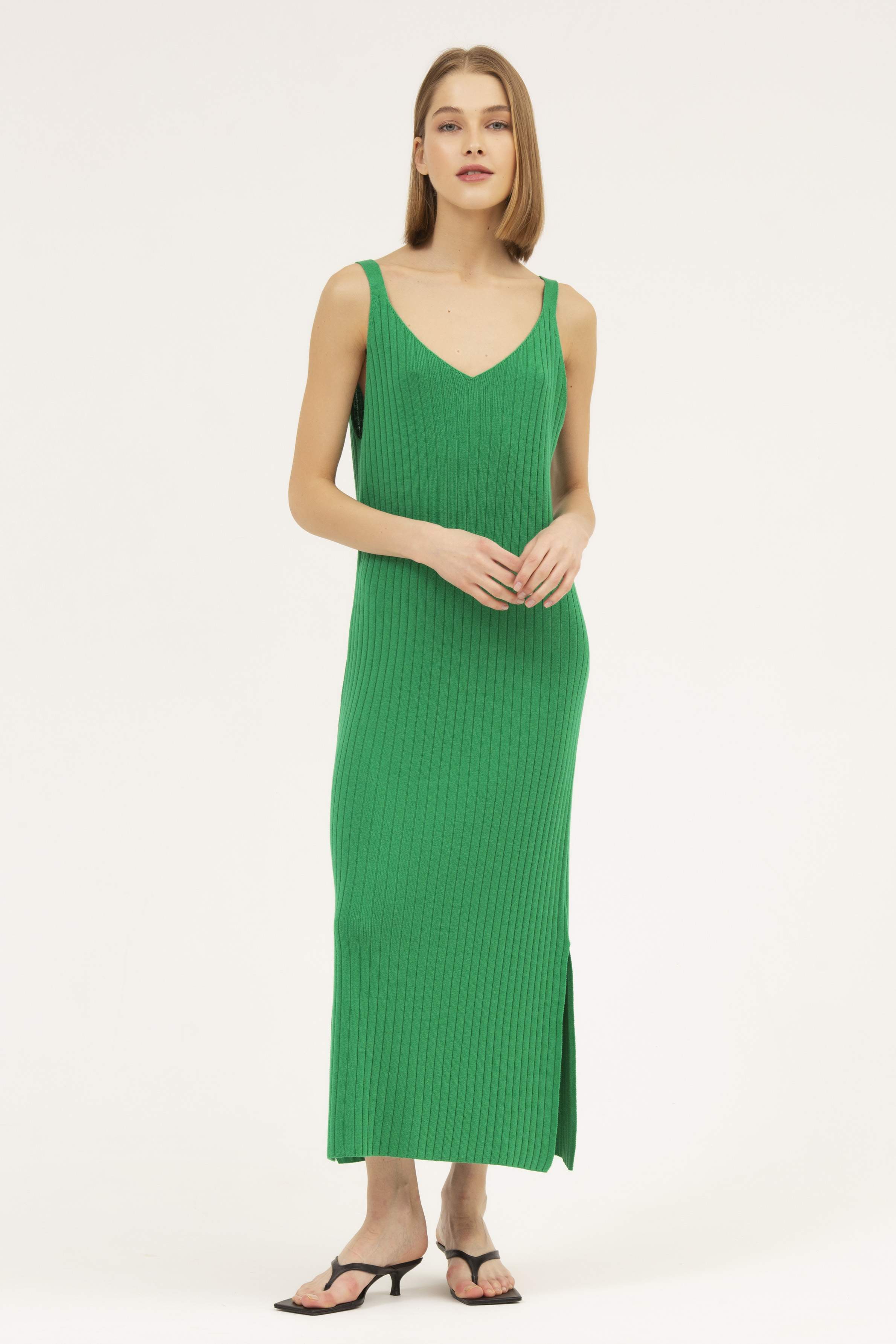 INSPIRE Платье вязаное на бретелях (зеленый)