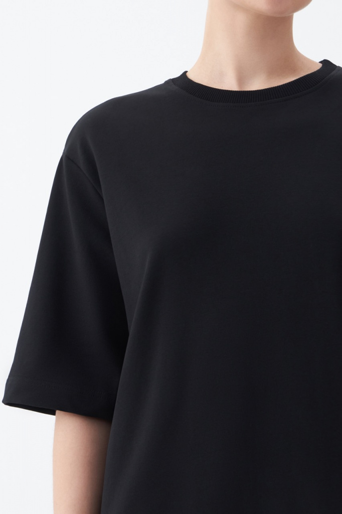 INSPIRE Платье-футболка макси с разрезом (черный)
