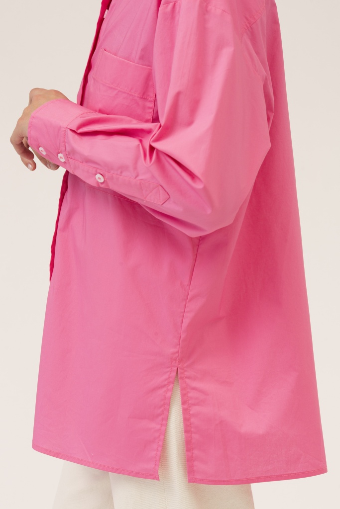INSPIRE Рубашка удлиненная с карманом (розовый)