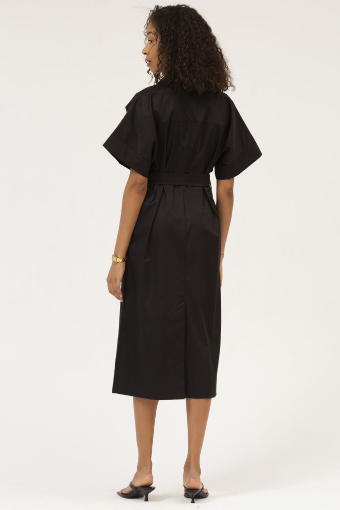 INSPIRE Платье-сафари с объемными плечами (черный)