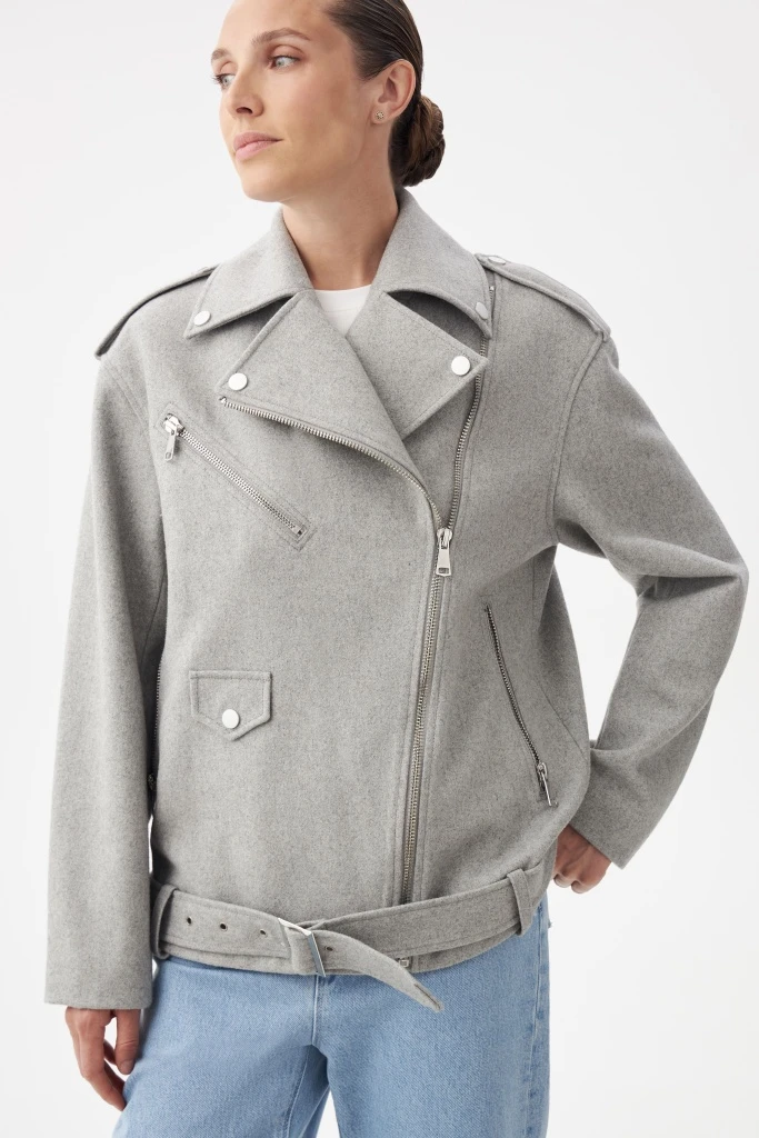 INSPIRE Куртка-косуха из пальтовой ткани (серый)