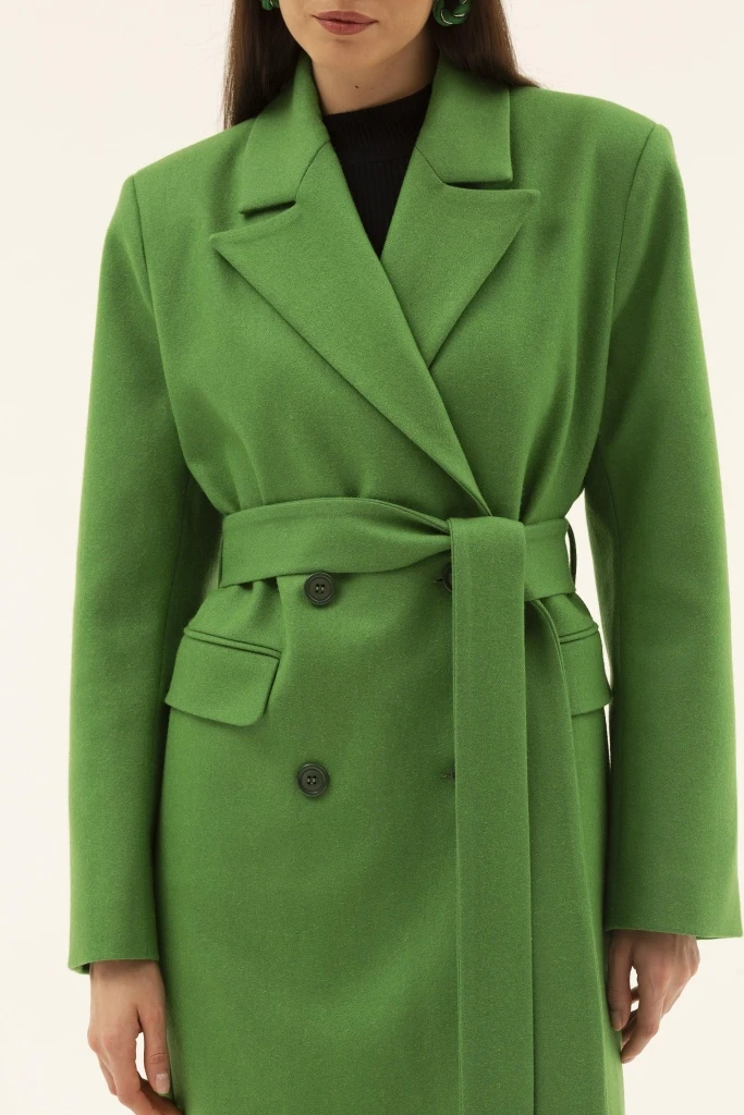 INSPIRE Пальто двубортное прямого кроя (зеленый)