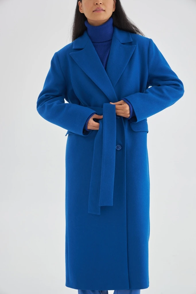 INSPIRE Пальто двубортное прямого кроя (синий)
