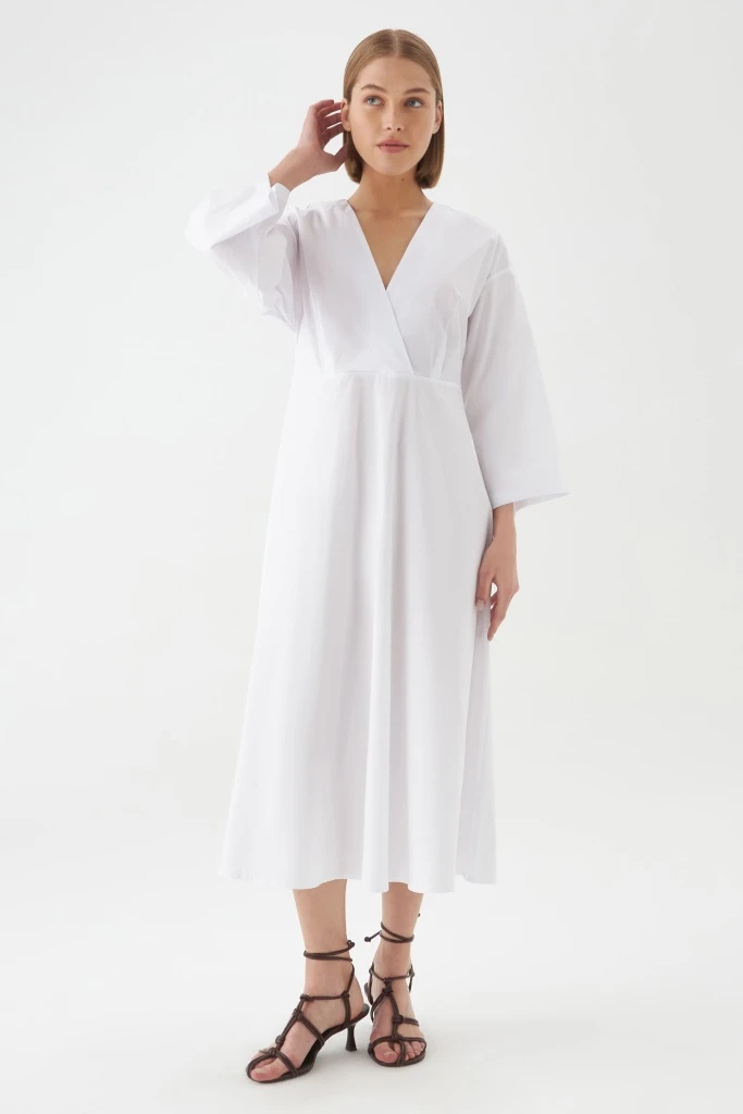 INSPIRE Платье-кимоно удлиненное (белый)